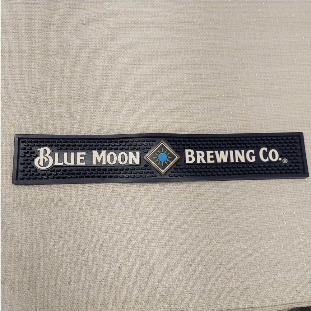 Blue Moon Brewing Co Rubber Bar Spill Mat Rail Runner Navy Blue 21 Inch